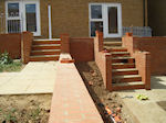 Hard Landscaping, new bricked retaining walls and steps