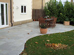 New shaped patio and drainage