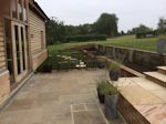 Abbotsley, Cambridgeshire: Patio Extension with inset steps laid in new turf